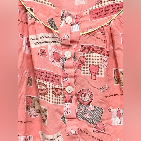 Petti Pranc Morning Star Women's Pink Nightgown Short Sleeves Size S - Picture 4 of 8